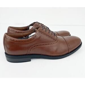 Fairlane Men's Feawin Flex Oxford Shoes 13 Brown Leather Lace Up Heel NWOB